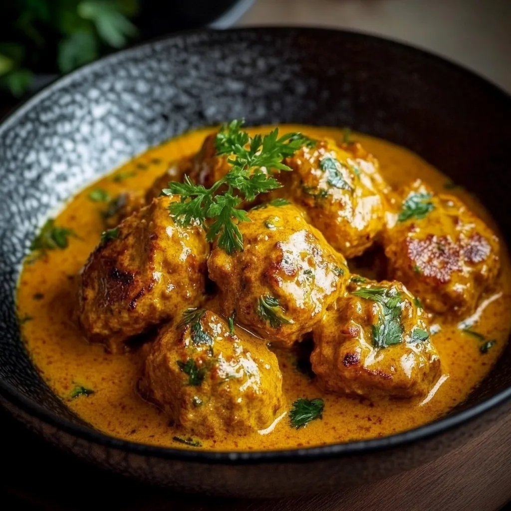 Linsenbällchen in Curry-Sauce