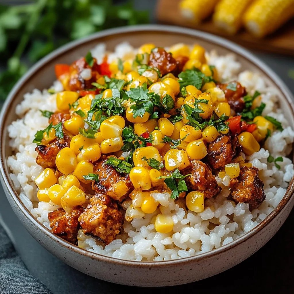 Street Corn Hähnchen Reis Bowl