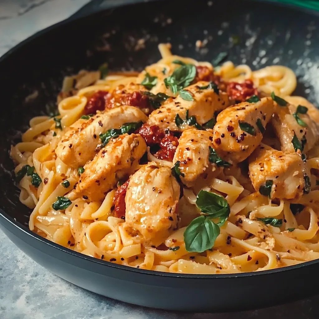 Sonnengetrocknete Tomaten Hähnchen Pasta