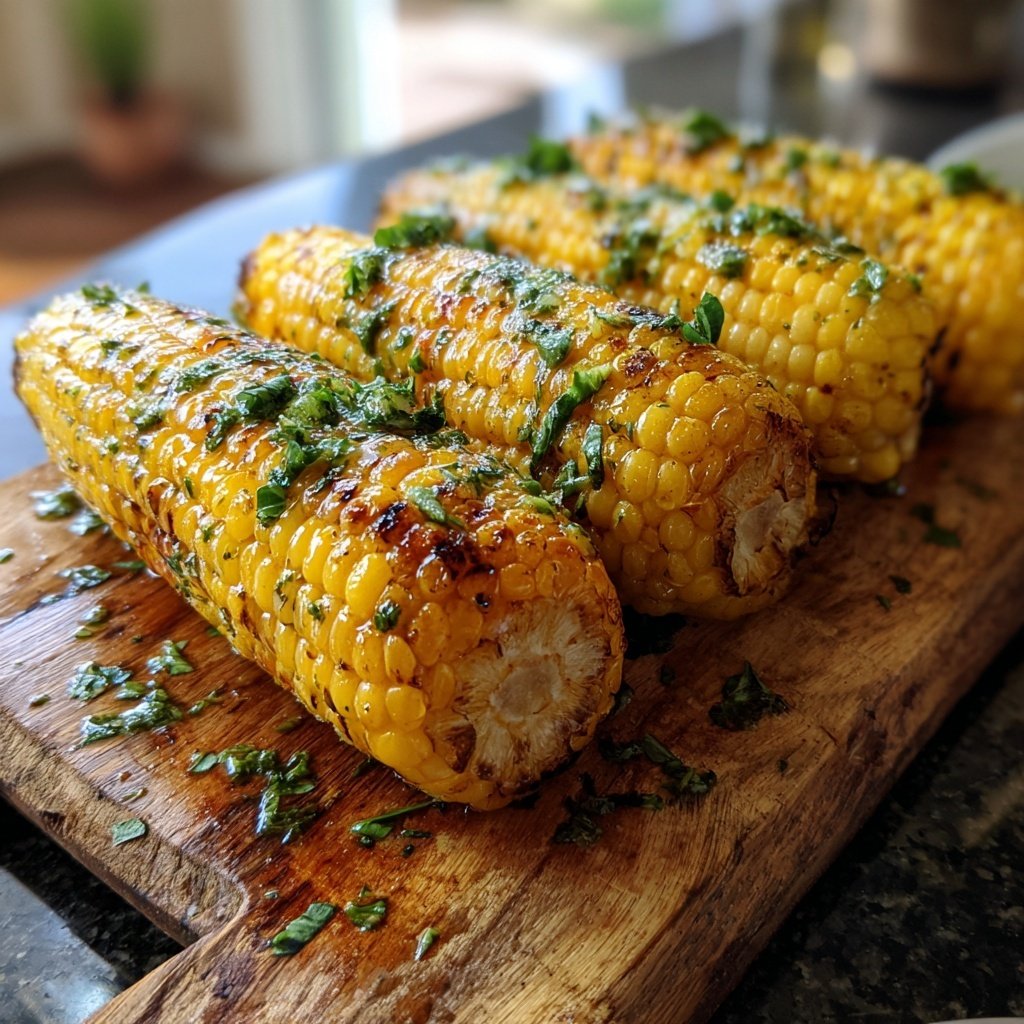 Ofen Maiskolben Mit Kräuteröl