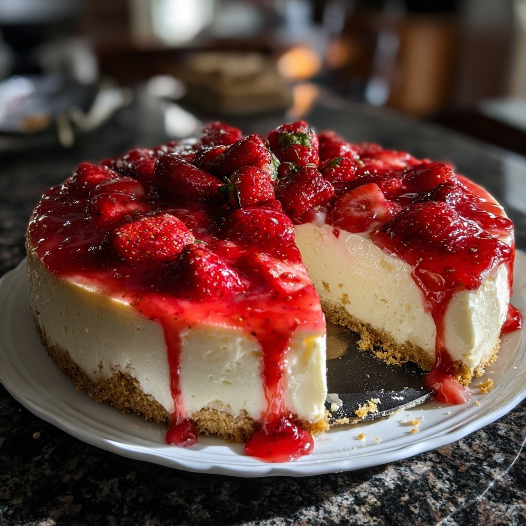 Erdbeer Kuchen Mit Cremigem Topping