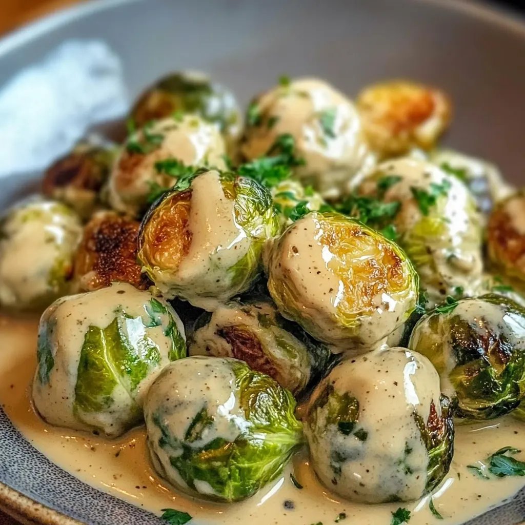 Rosenkohl in Frischkäse-Senf-Sauce