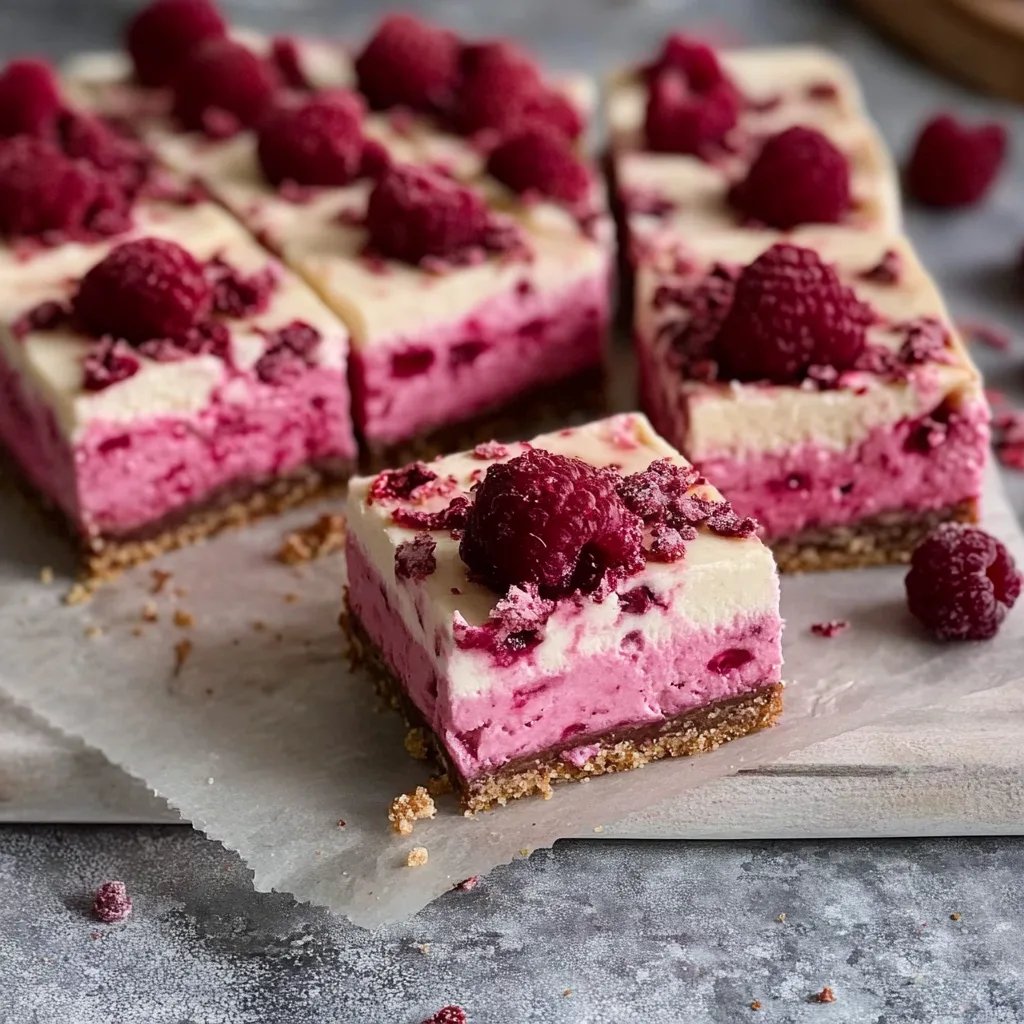 Gesunde Himbeer-Käsekuchen-Riegel